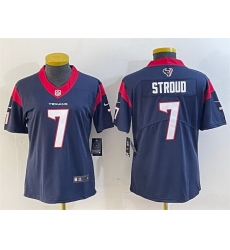 Women Houston Texans 7 C J  Stroud Navy Vapor Untouchable Limited Stitched Jersey  