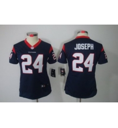 Women Nike Houston Texans #24 Johnathan Joseph Blue Color[NIKE LIMITED Jersey]