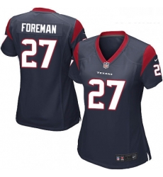 Womens Nike Houston Texans 27 DOnta Foreman Game Navy Blue Team Color NFL Jersey