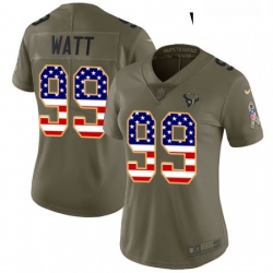 Womens Nike Houston Texans 99 JJ Watt Limited OliveUSA Flag 2017 Salute to Service NFL Jersey