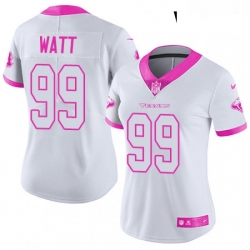 Womens Nike Houston Texans 99 JJ Watt Limited WhitePink Rush Fashion NFL Jersey