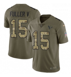 Youth Nike Houston Texans 15 Will Fuller V Limited OliveCamo 2017 Salute to Service NFL Jersey