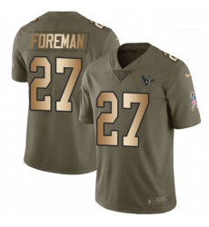 Youth Nike Houston Texans 27 DOnta Foreman Limited OliveGold 2017 Salute to Service NFL Jersey