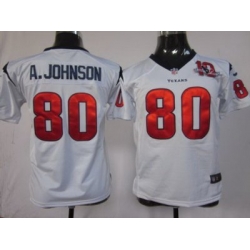 Youth Nike Houston Texans #80 Andre Johnson White Nike NFL Jerseys W 10th Patch