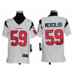 Youth Nike NFL Houston Texans #59 Whitney Mercilus White Jerseys