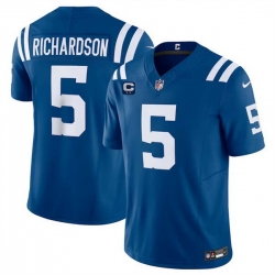 Men Indianapolis Colts 5 Anthony Richardson Blue 2024 F U S E  With 2 Star C Patch Vapor Limited Stitched Football Jersey