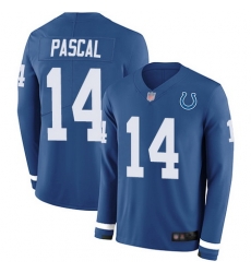 Men Zach Pascal Limited Jersey 14 Football Indianapolis Colts Blue Therma Long 