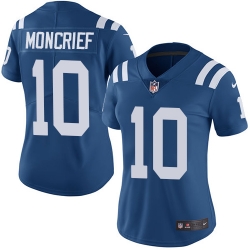 Nike Colts #10 Donte Moncrief Royal Blue Team Color Womens Stitched NFL Vapor Untouchable Limited Jersey