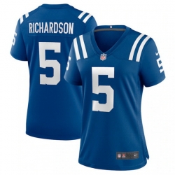 Women Indianapolis Colts 5 Anthony Richardson Blue 2023 Draft Stitched Game Jersey