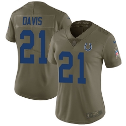 Womens Nike Colts #21 Vontae Davis Olive  Stitched NFL Limited 2017 Salute to Service Jersey