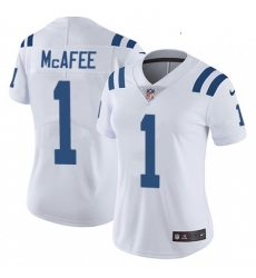 Womens Nike Indianapolis Colts 1 Pat McAfee White Vapor Untouchable Limited Player NFL Jersey