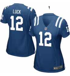 Womens Nike Indianapolis Colts 12 Andrew Luck Game Royal Blue Team Color NFL Jersey