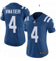 Womens Nike Indianapolis Colts 4 Adam Vinatieri Royal Blue Team Color Vapor Untouchable Limited Player NFL Jersey