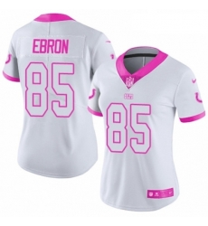 Womens Nike Indianapolis Colts 85 Eric Ebron Limited WhitePink Rush Fashion NFL Jersey