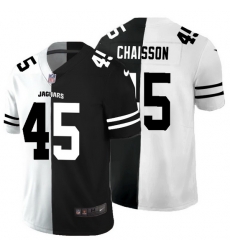 Jacksonville Jaguars 45 K 27Lavon Chaisson Men Black V White Peace Split Nike Vapor Untouchable Limited NFL Jersey