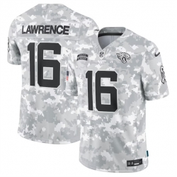 Men Jacksonville Jaguars 16 Trevor Lawrence 2024 Arctic Camo Salute To Service Limited Stitched Football Jersey