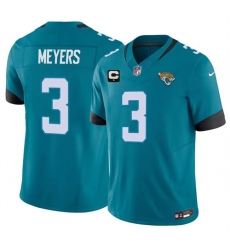 Men Jacksonville Jaguars  3 Jakobi Meyers Teal 2026 F U S E  1 Star C Patch Vapor Limited Stitched Football Jersey