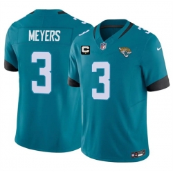 Men Jacksonville Jaguars  3 Jakobi Meyers Teal 2026 F U S E  1 Star C Patch Vapor Limited Stitched Football Jersey