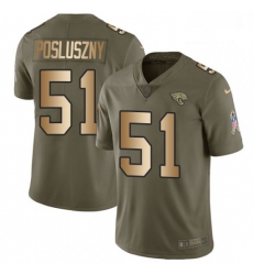 Men Nike Jacksonville Jaguars 51 Paul Posluszny Limited OliveGold 2017 Salute to Service NFL Jersey