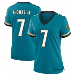 Women Jacksonville Jaguars 7 Brian Thomas Jr Teal 2024 Vapor Untouchable Limited Stitched Jersey