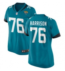 Women Jacksonville Jaguars 76 Anton Harrison Teal 2023 Draft Stitched Jersey