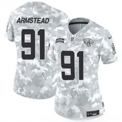 Women Jacksonville Jaguars 91 Arik Armstead 2024 F U S E Arctic Camo Salute To Service Limited Stitched Football Jersey