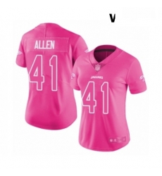 Womens Jacksonville Jaguars 41 Josh Allen Limited Pink Rush Fashion Football Jersey