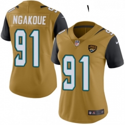 Womens Nike Jacksonville Jaguars 91 Yannick Ngakoue Limited Gold Rush Vapor Untouchable NFL Jersey