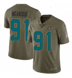 Youth Nike Jacksonville Jaguars 91 Yannick Ngakoue Limited Olive 2017 Salute to Service NFL Jersey