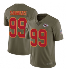 Chiefs 99 Khalen Saunders Olive Men Stitched Football Limited 2017 Salute To Service Jersey