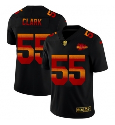 Kansas City Chiefs 55 Frank Clark Men Black Nike Red Orange Stripe Vapor Limited NFL Jersey