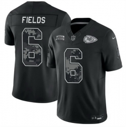 Men Kansas City Chiefs 6 Justin Fields Black F U S E 2026 Salute to Service Limited Stitched Football Jersey