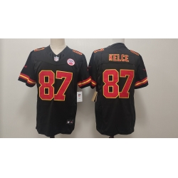 Men Kansas City Chiefs 87 Travis Kelce Black F U S E Vapor Untouchable Limited Stitched Football Jersey