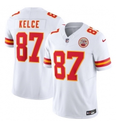 Men Kansas City Chiefs 87 Travis Kelce White 2023 F.U.S.E. Vapor Untouchable Limited Stitched Jersey