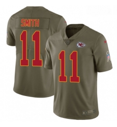 Men Nike Kansas City Chiefs 11 Alex Smith Limited Olive 2017 Salute to Service NFL Jersey