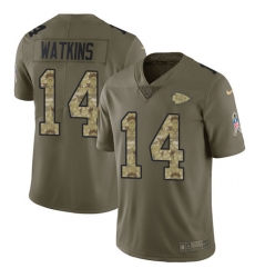 Nike Chiefs #14 Sammy Watkins Olive Camo Mens Stitched NFL Limited 2017 Salute To Service Jersey