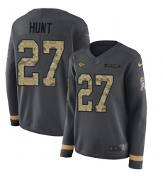 Nike Chiefs #27 Kareem Hunt Anthracite Salute to Service