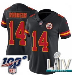 2020 Super Bowl LIV Women Nike Kansas City Chiefs #14 Demarcus Robinson Limited Black Rush Vapor Untouchable NFL Jersey