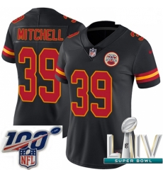 2020 Super Bowl LIV Women Nike Kansas City Chiefs #39 Terrance Mitchell Limited Black Rush Vapor Untouchable NFL Jersey