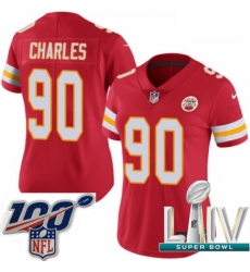 2020 Super Bowl LIV Women Nike Kansas City Chiefs #90 Stefan Charles Red Team Color Vapor Untouchable Limited Player NFL Jersey