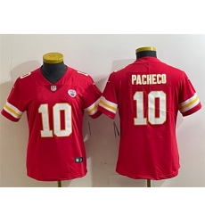 Women Kansas City Chiefs 10 Isiah Pacheco Red Vapor Stitched Jersey  Run Small