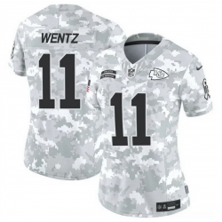 Women Kansas City Chiefs 11 Carson Wentz 2024 F U S E Arctic Camo Salute To Service Limited Stitched Football Jersey