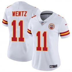 Women Kansas City Chiefs 11 Carson Wentz White Vapor Untouchable Limited Stitched Jersey