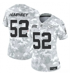 Women Kansas City Chiefs 52 Creed Humphrey 2024 F U S E Arctic Camo Salute To Service Limited Stitched Football Jersey