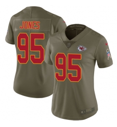 Womens Nike Chiefs #95 Chris Jones Olive  Stitched NFL Limited 2017 Salute to Service Jersey