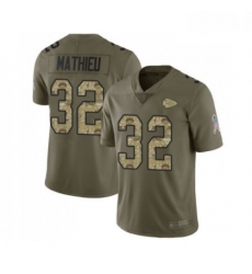 Youth Kansas City Chiefs 32 Tyrann Mathieu Limited Olive Camo 2017 Salute to Service Football Jersey