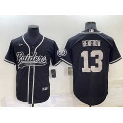 Men Las Vegas Raiders 13 Hunter Renfrow Black Cool Base Stitched Baseball Jersey