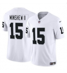 Men Las Vegas Raiders 15 Gardner Minshew II White 2024 F U S E Stitched Football Jersey