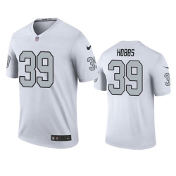 Men Las Vegas Raiders 39 Nate Hobbs White Color Rush Legend Jersey