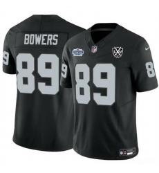 Men Las Vegas Raiders 89 Brock Bowers Black 2024 F U S E 65th Anniversary Patch Vapor Stitched Football Jersey